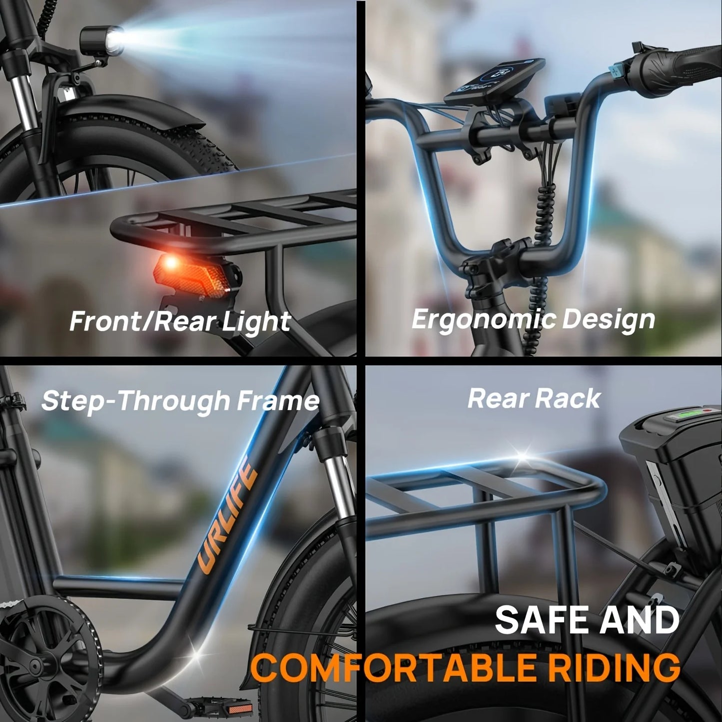 URLIFE E20 1000W Electric Bike 48V 13Ah Removable Battery Dual Disc Brakes