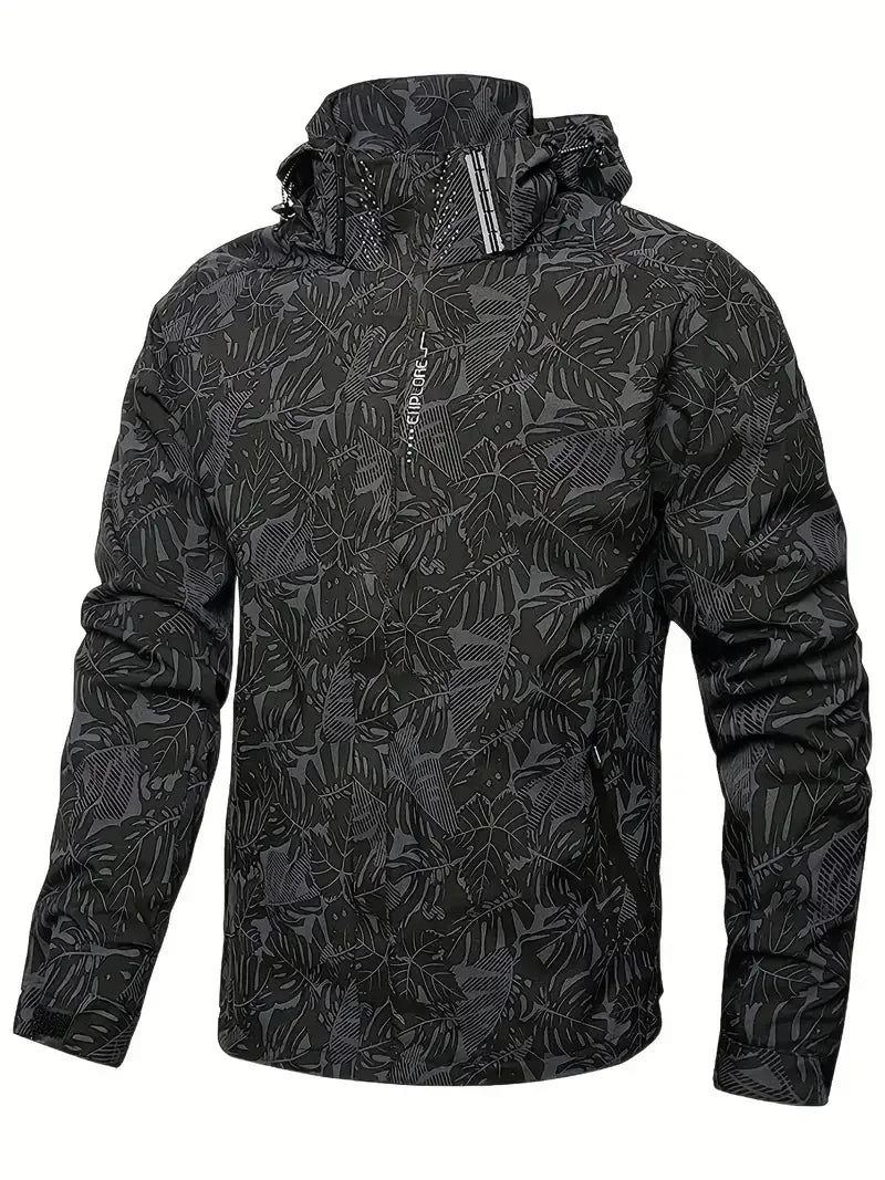 Men's Waterproof Hooded Windbreaker Jacket For Outdoor Hiking