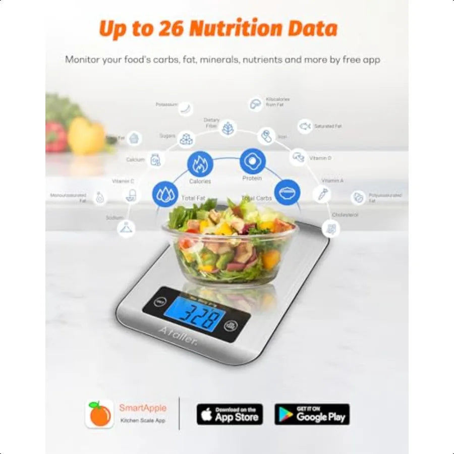 Vitality Wellness Store Smart Food Scales With Nutritional Calculator App