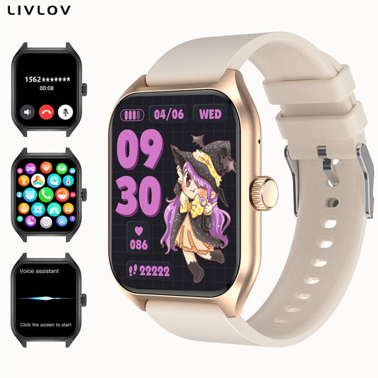 LIVLOVCP AI Voice Assistant Smart Watch HD Screen Activity Tracker