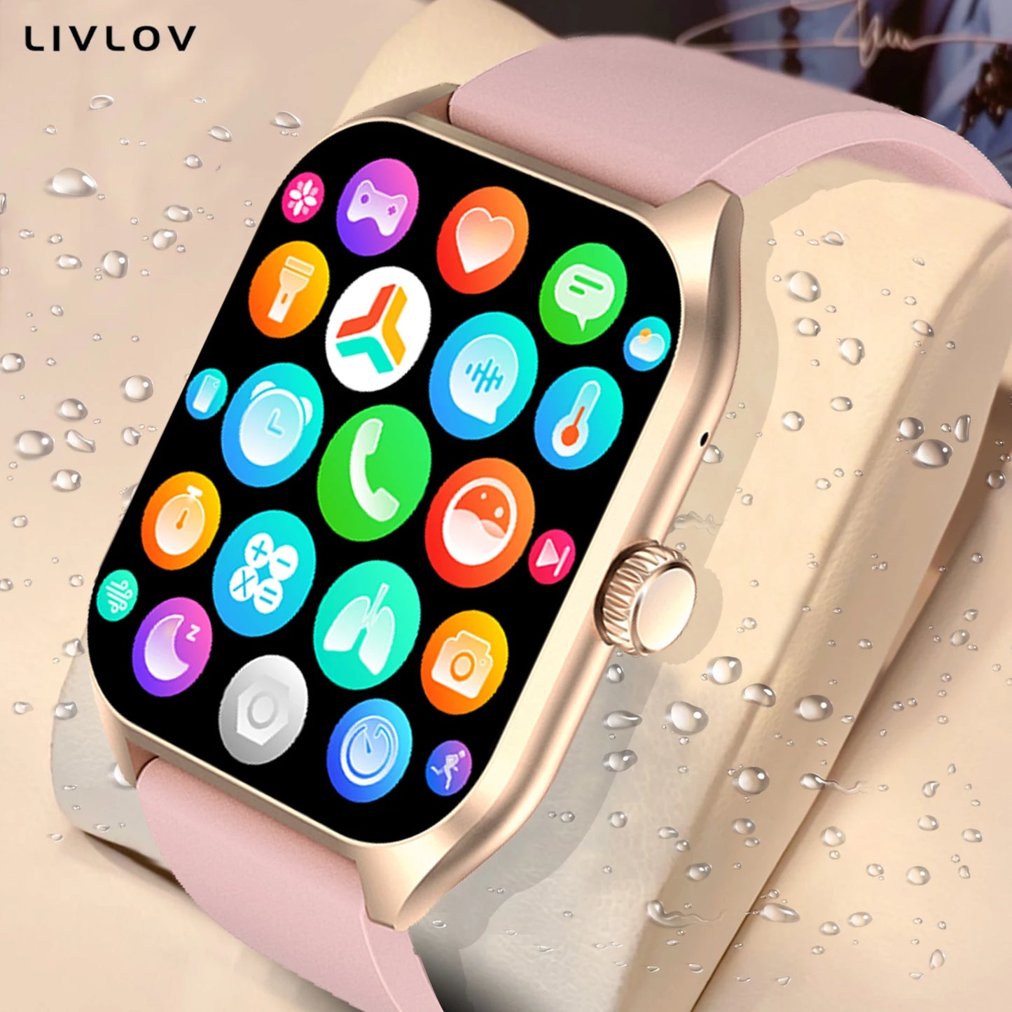 LIVLOVCP AI Voice Assistant Smart Watch HD Screen Activity Tracker