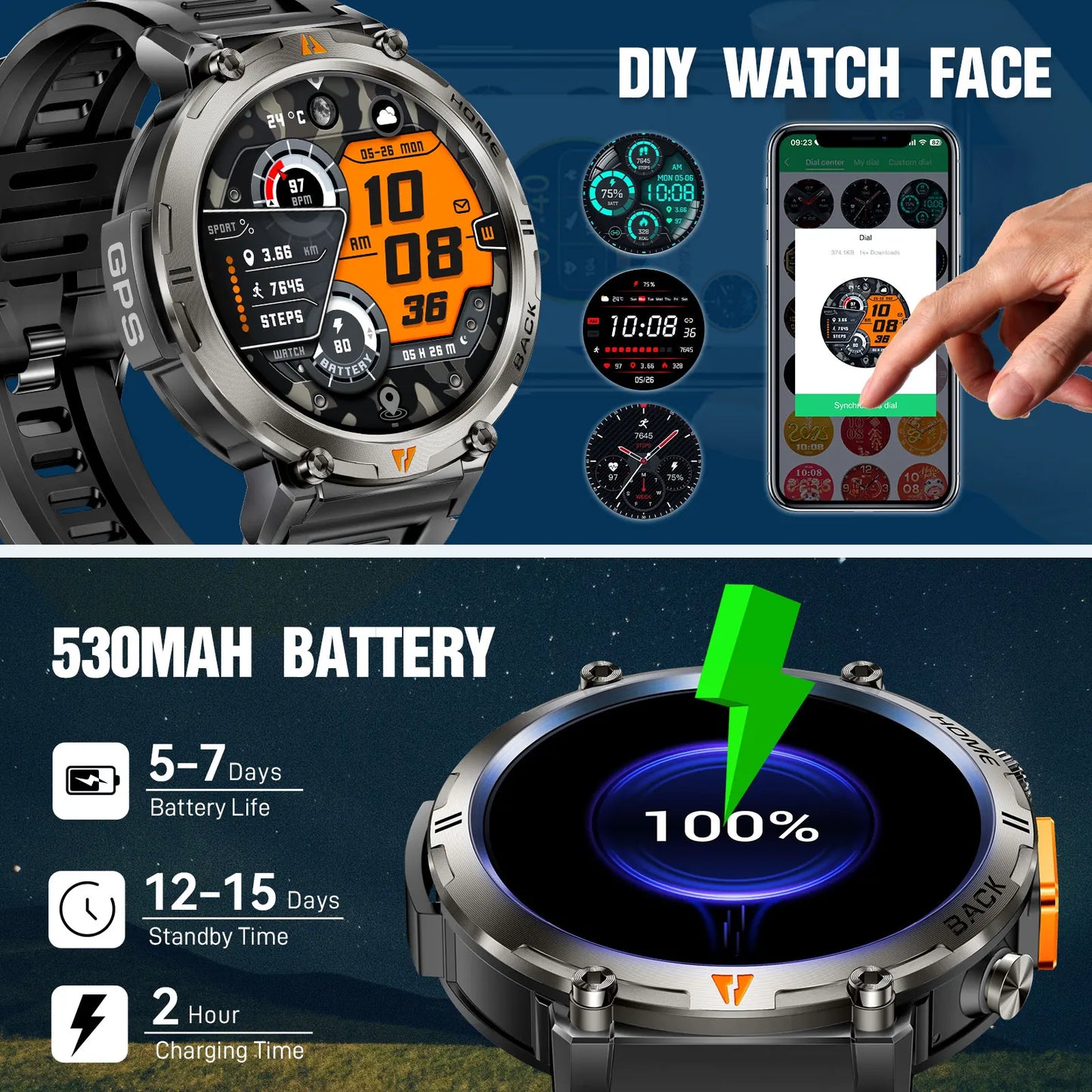 Vitality Wellness Store EIGIIS KE3 Smartwatch Bluetooth Call For Men Heart Rate