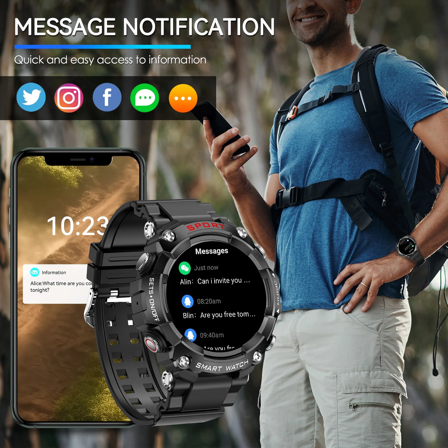 Vitality Wellness Store LaNikar Smart Watch AMOLED Headset Health Monitor