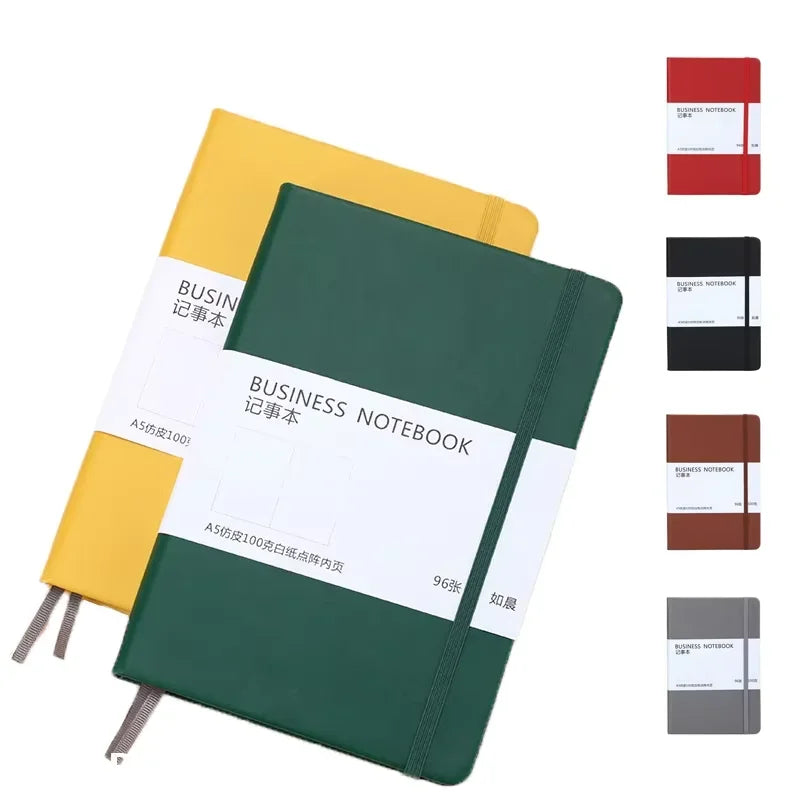 Hard Cover Dot Grid Notepad With Strap For Business Notes
