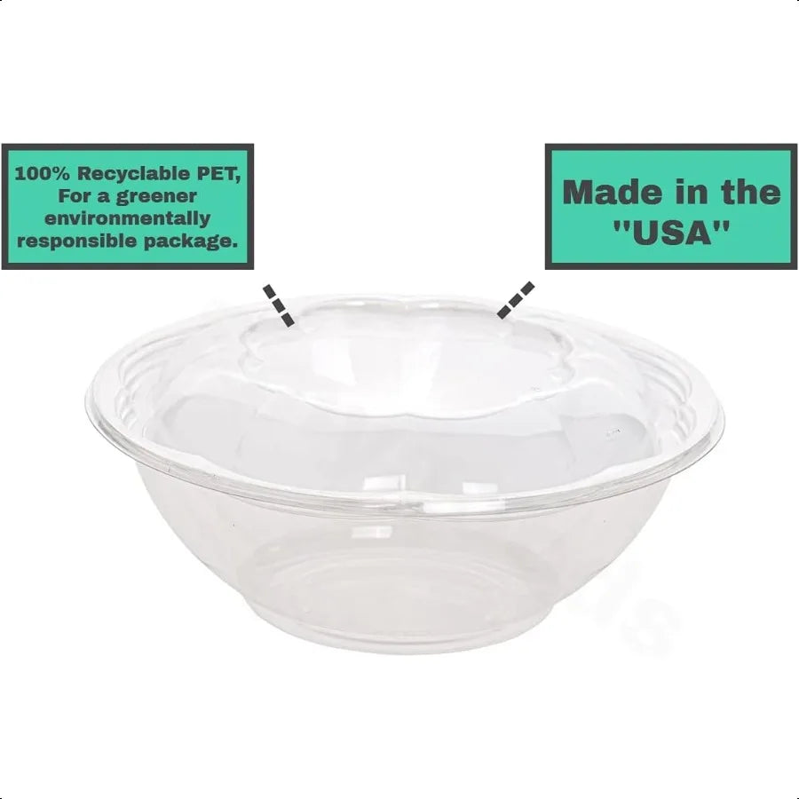 Smygoods Disposable Salad Bowls With Airtight Lids For Meal Prep