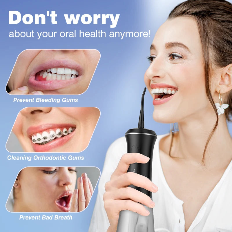 Sejoy Portable Oral Irrigator Rechargeable Wireless Water Flosser IPX7