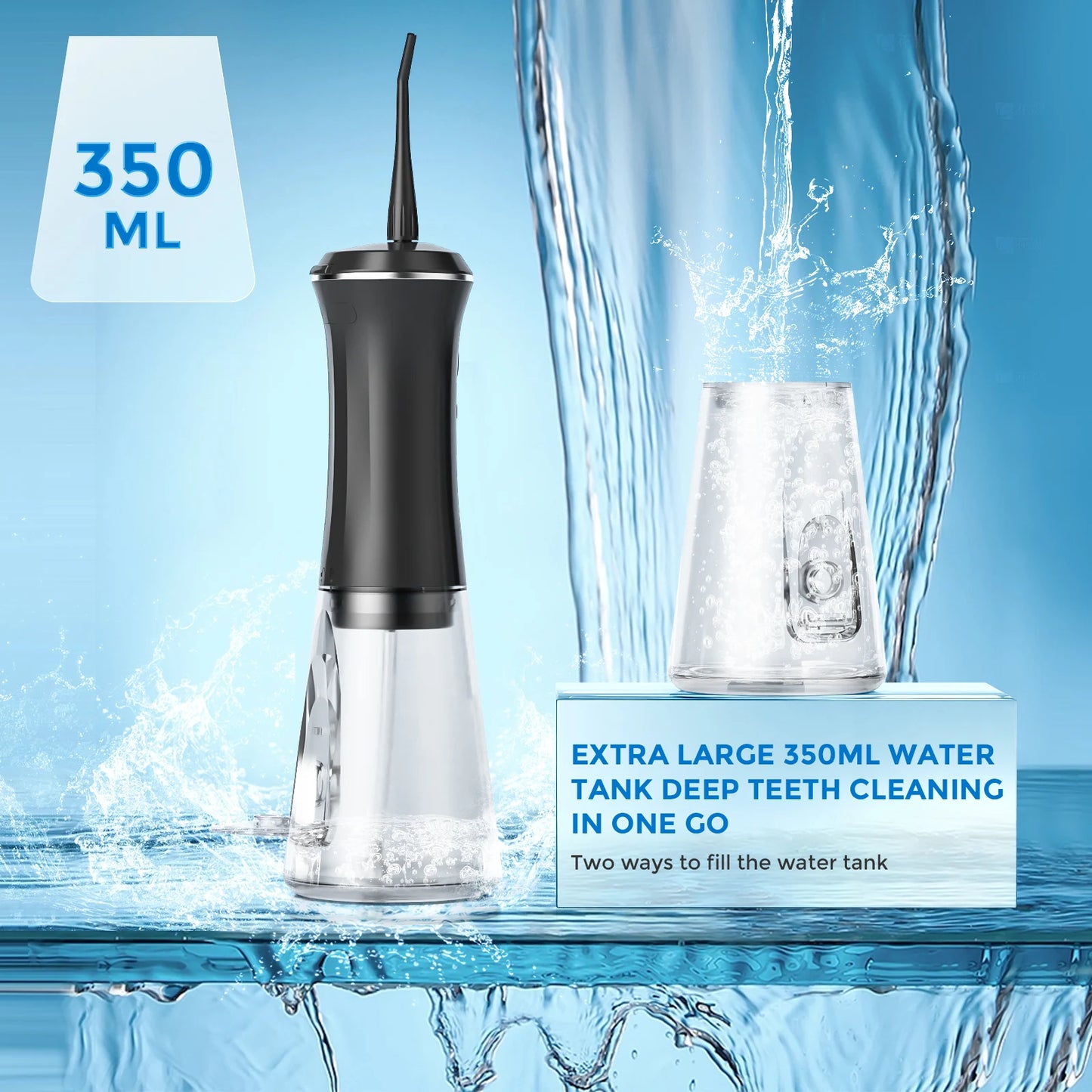 Sejoy Portable Oral Irrigator Rechargeable Wireless Water Flosser IPX7