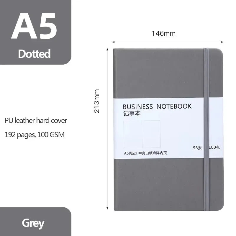 Hard Cover Dot Grid Notepad With Strap For Business Notes