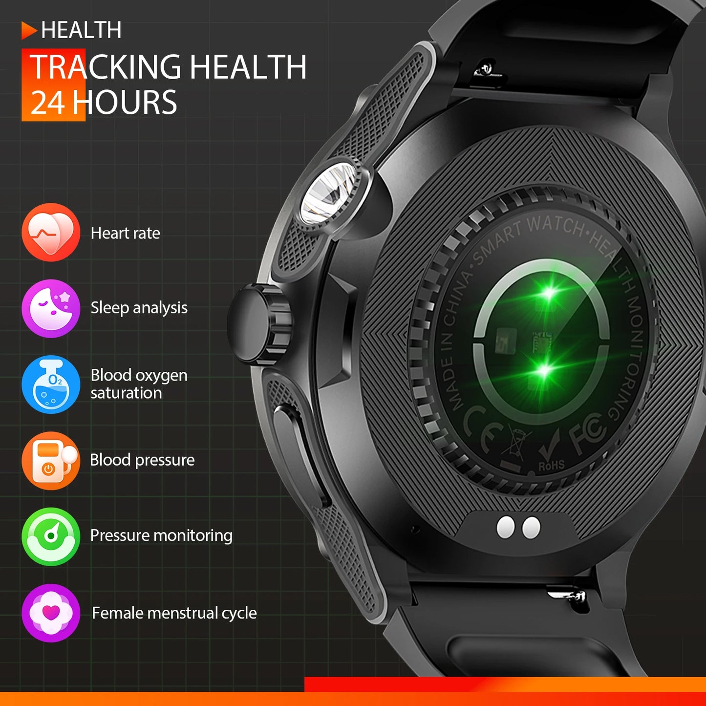 LaNikar KT76 Smartwatch 3ATM Waterproof Heart Rate Sleep Tracking Bluetooth