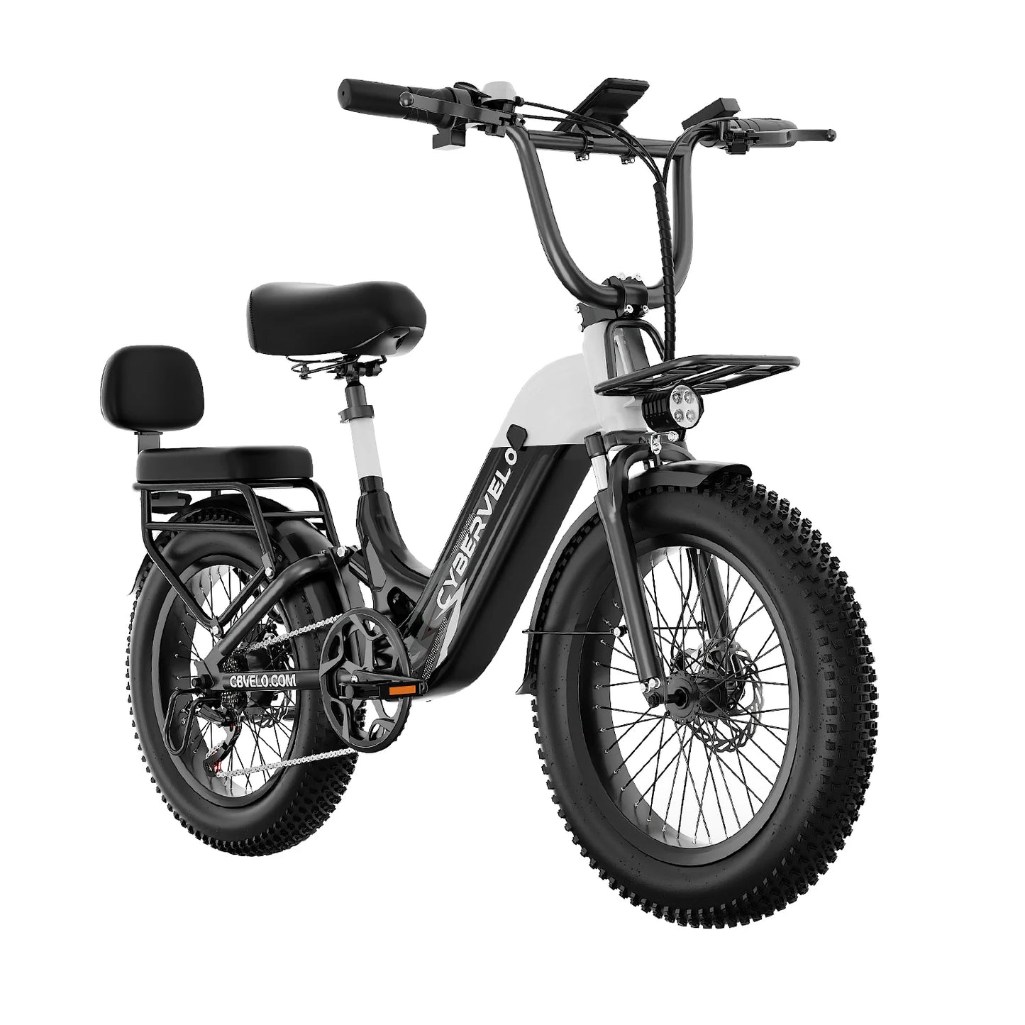 CYBERVELO Step Through Electric Bike 48V 20Ah Removable Battery 30 MPH 7 Speed