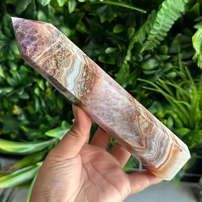 CrystalHola Lace Agate Crystal Tower Reiki Healing
