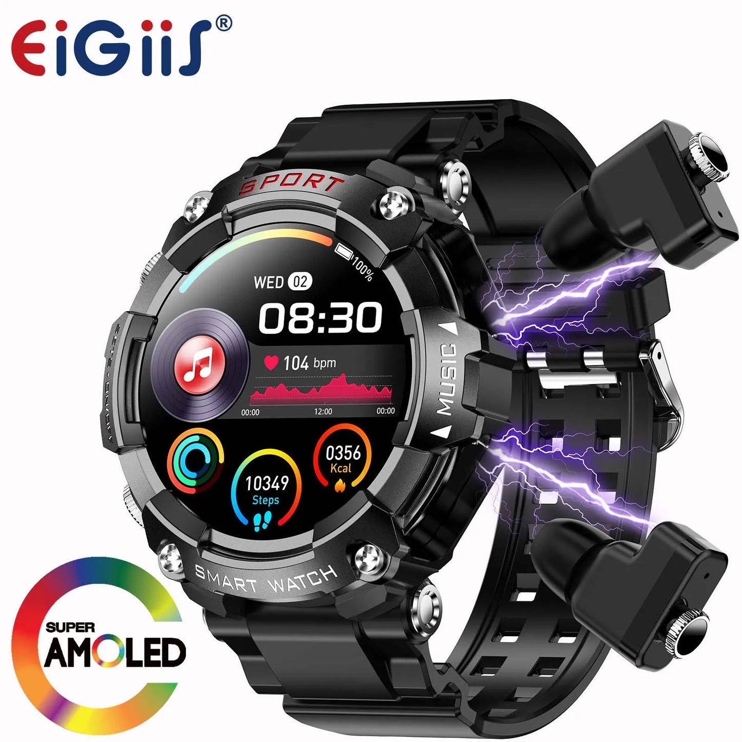 Vitality Wellness Store LaNikar Smart Watch AMOLED Headset Health Monitor