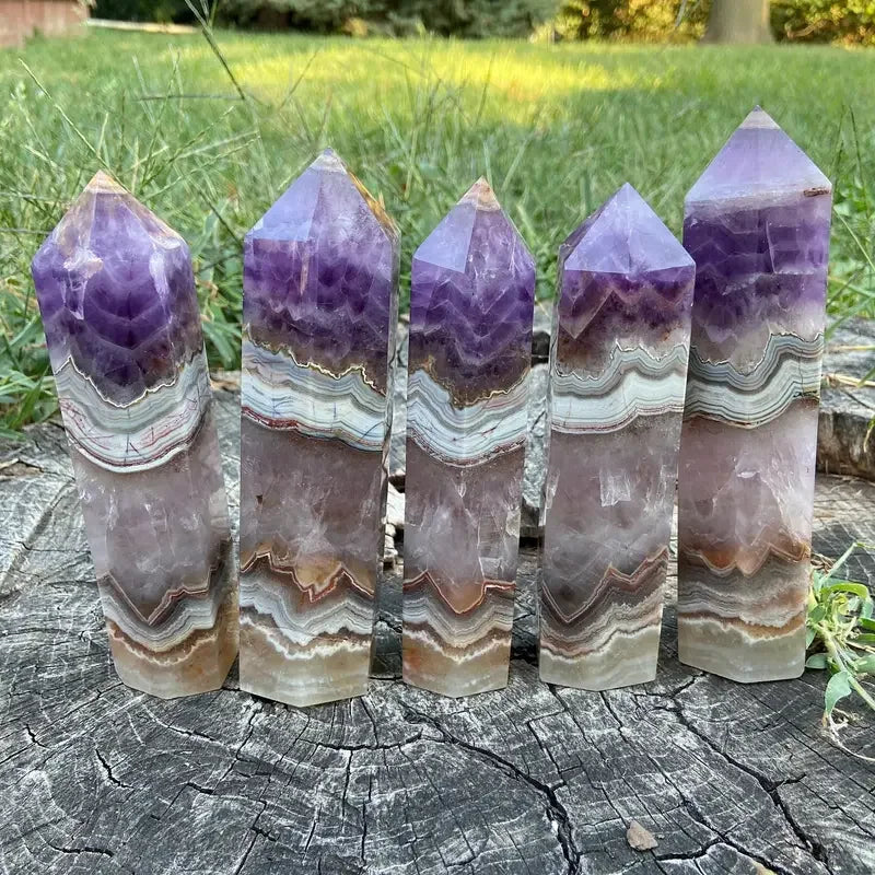 CrystalHola Lace Agate Crystal Tower Reiki Healing