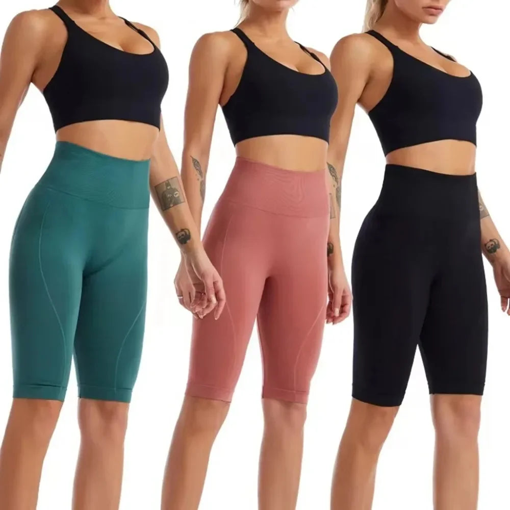 High Waist Biker Shorts Women For Yoga Running Tummy Control