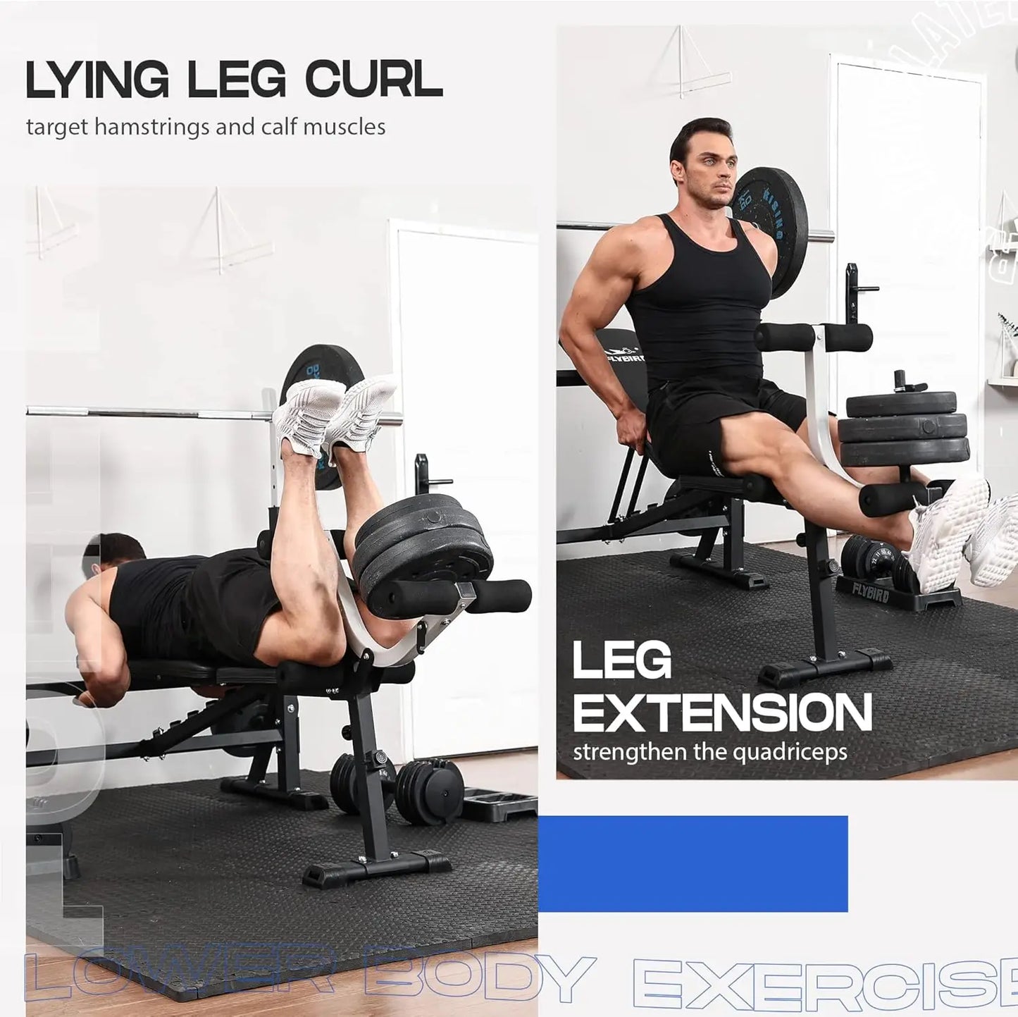 Adjustable Weight Bench with Bench Press Rack and Leg Extension