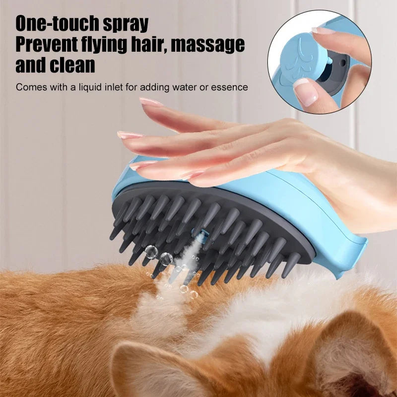 Vitality Wellness Store Electric Steamy Pet Brush Cat Dog Grooming