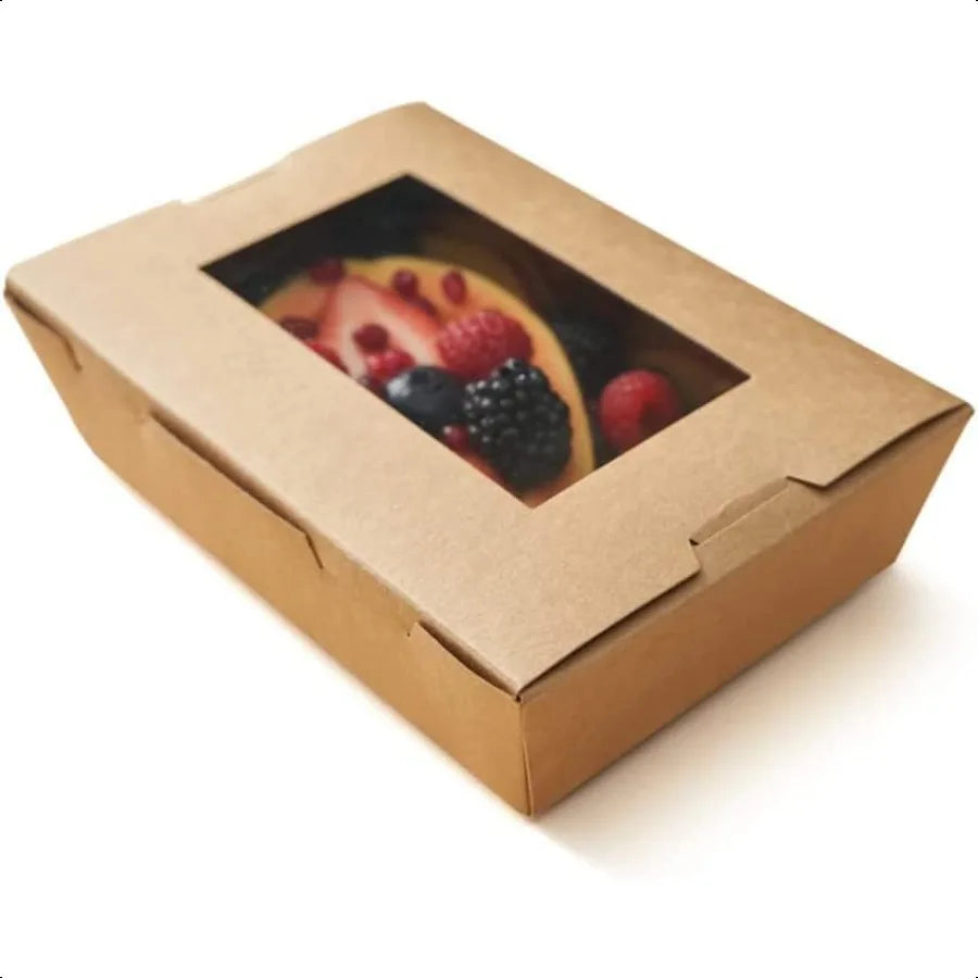 Ecofriendly Kraft Disposable Lunch Box Biodegradable Paper Food Container