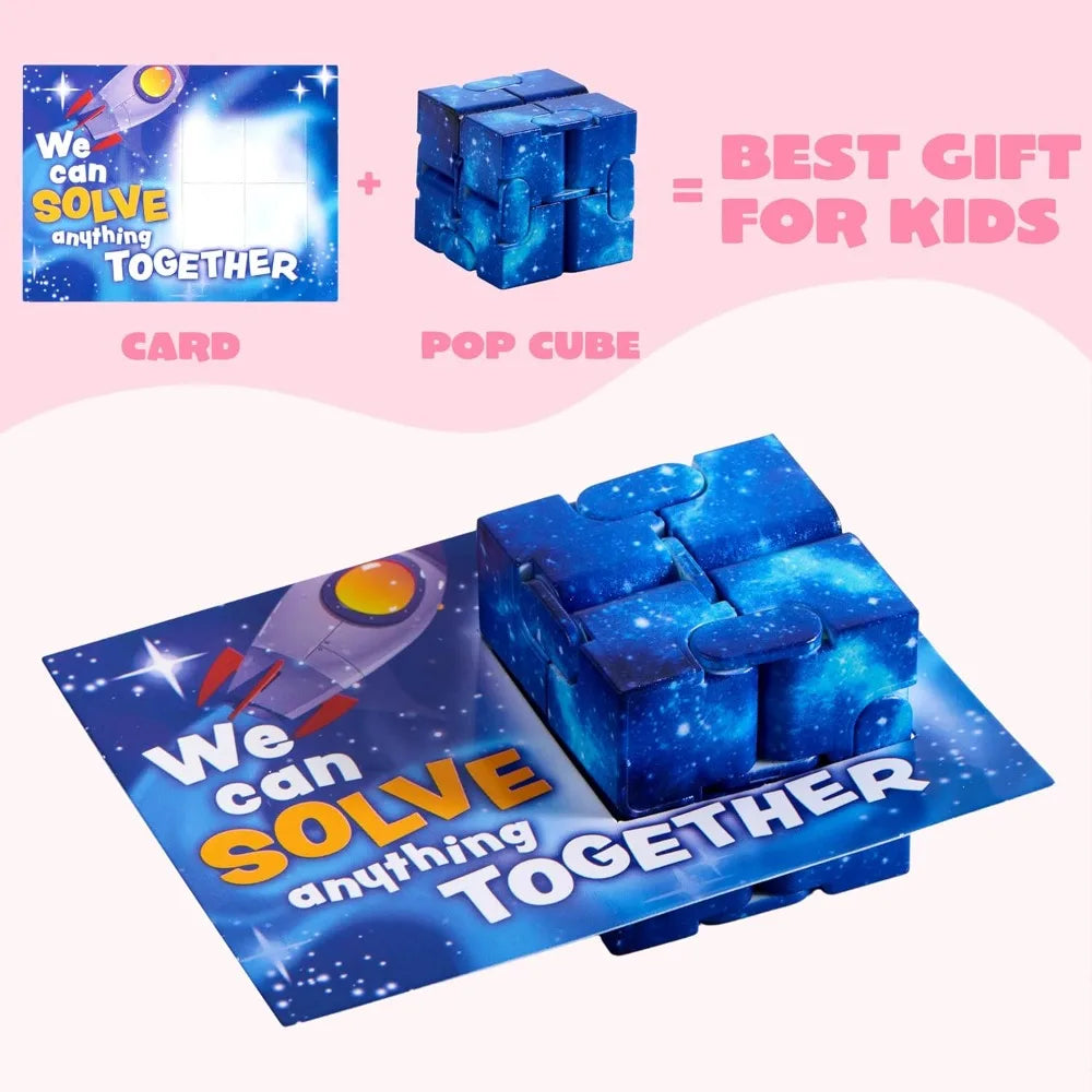 Joyfy 28 Pack Valentine Infinity Flip Stress Relief Fidget Toys