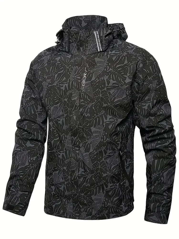 Men's Waterproof Hooded Windbreaker Jacket For Outdoor Hiking