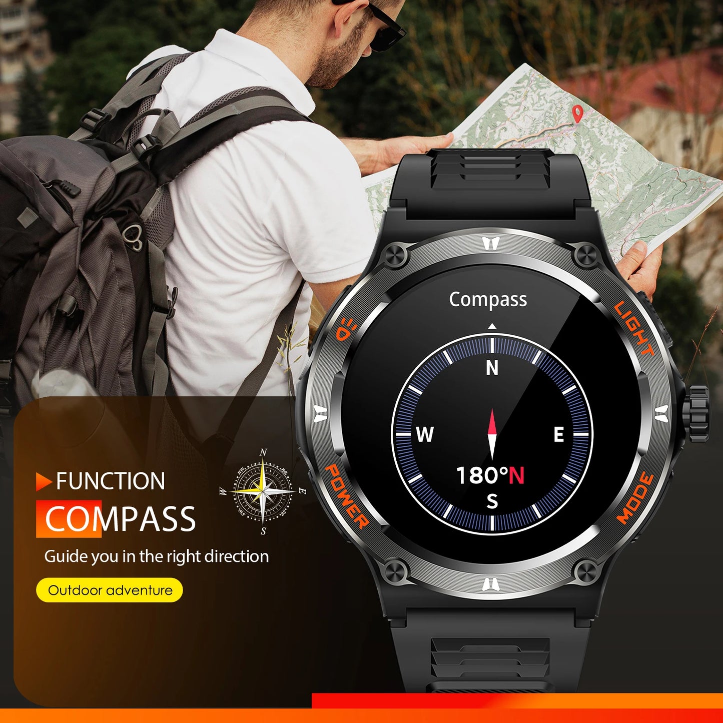 LaNikar KT76 Smartwatch 3ATM Waterproof Heart Rate Sleep Tracking Bluetooth