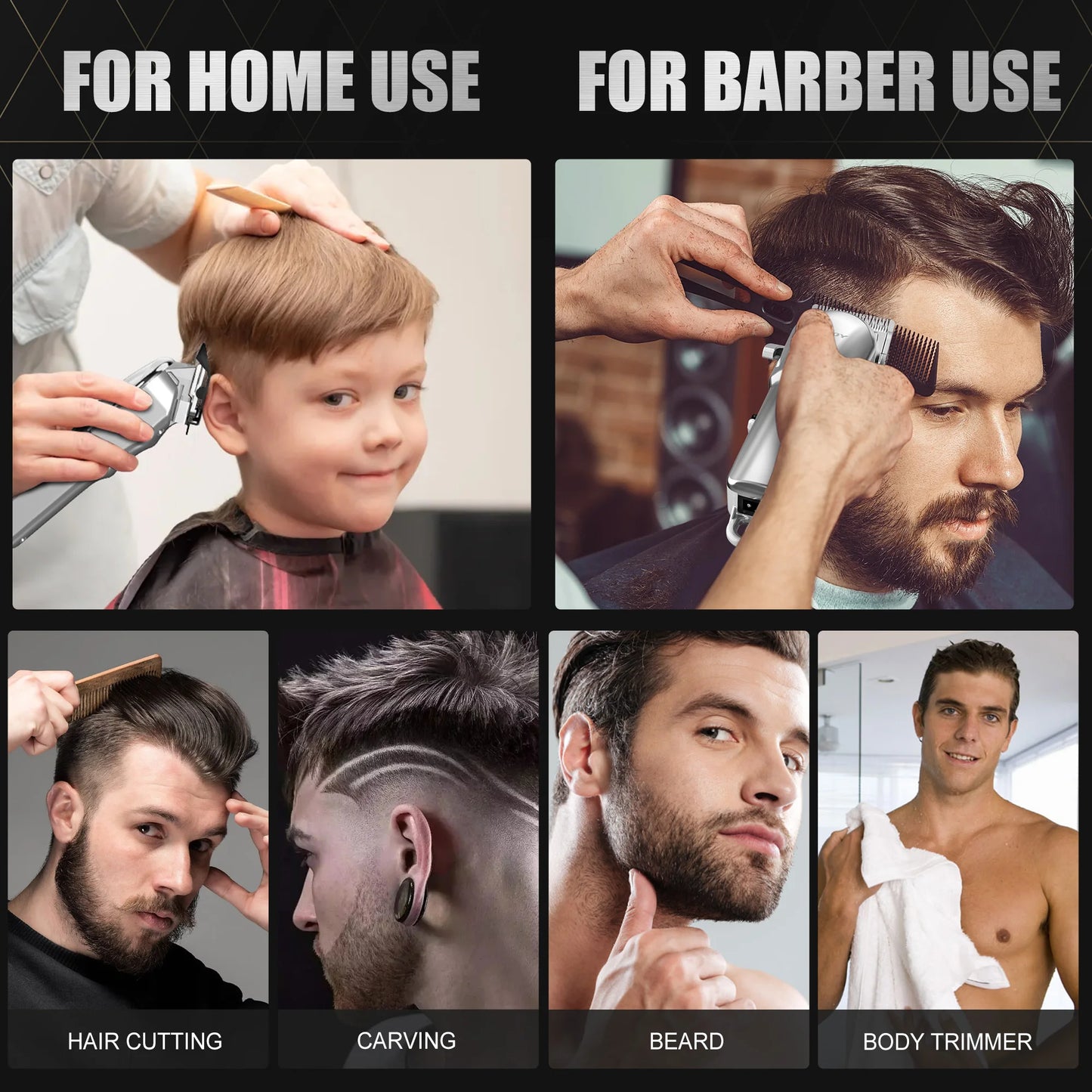 SEJOY Cordless Hair Trimmer for Men, Rechargeable Professional Clipper