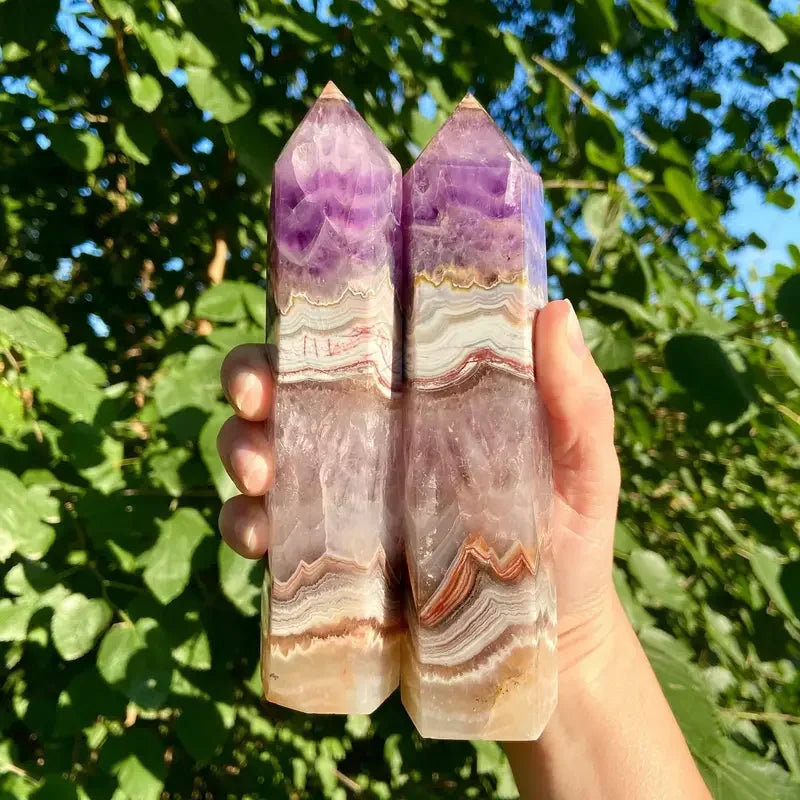 CrystalHola Lace Agate Crystal Tower Reiki Healing