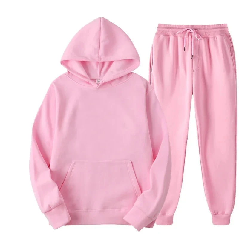 Velvet Warm Hoodie And Jogger Set Unisex Sportswear